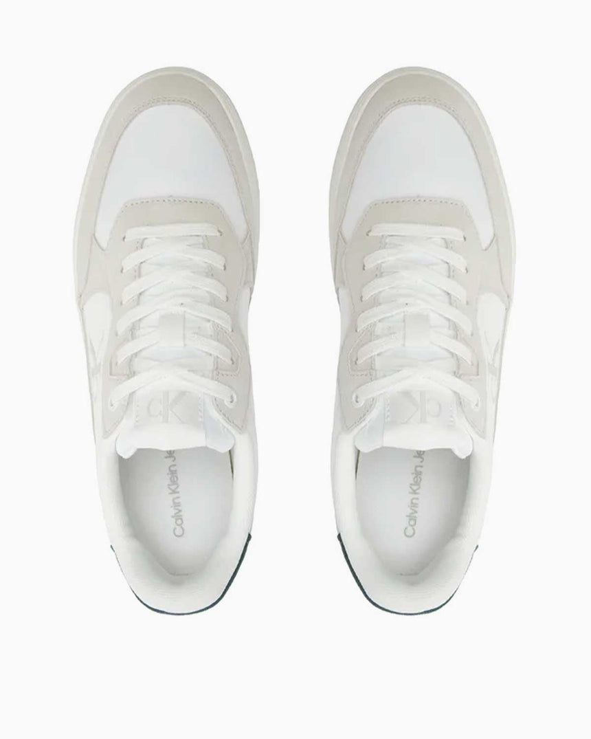 Calvin Klein Jeans Classic Cupsole Iconic Nylon Sneakers Bright White/Green Palm