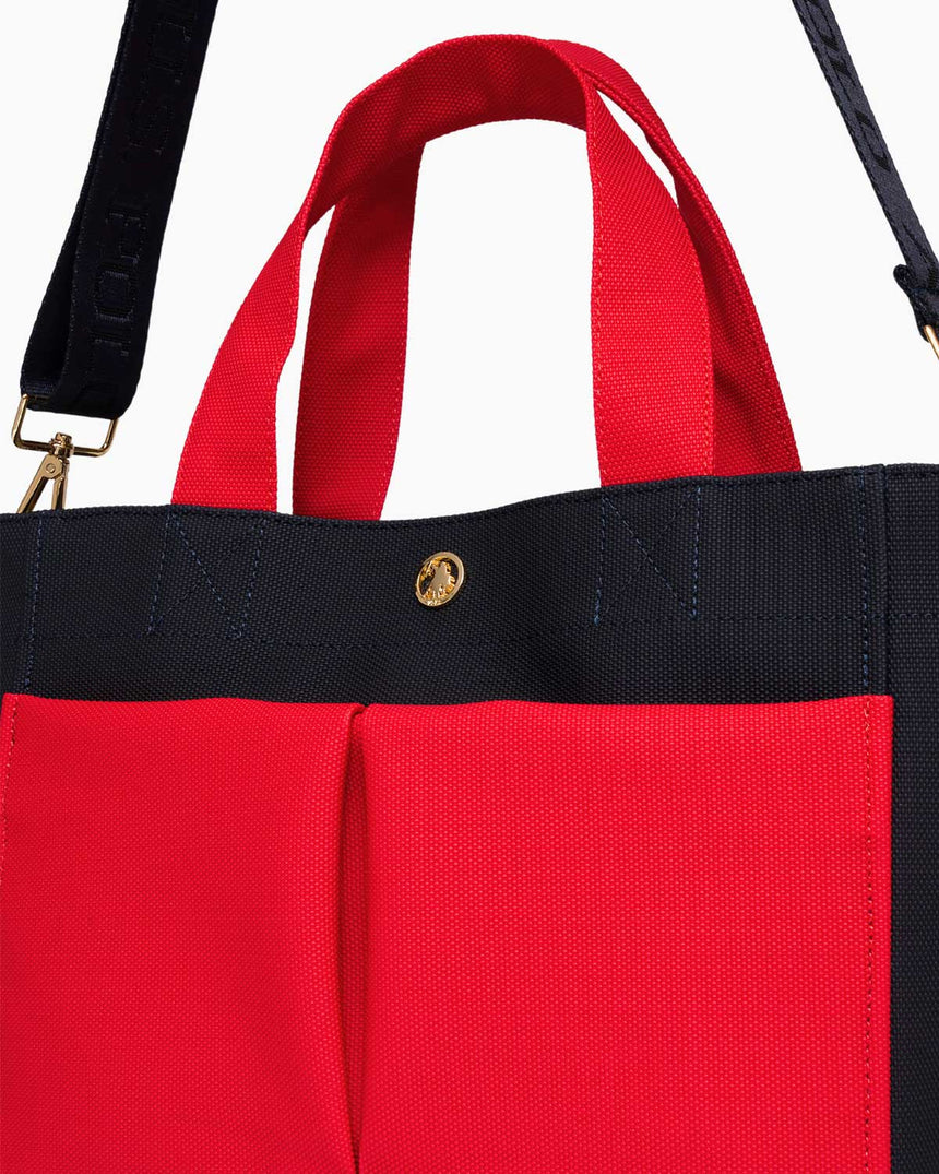Us Polo Assn Kalın Askı Detaylı El Çantası Lacivert - Kırmızı
