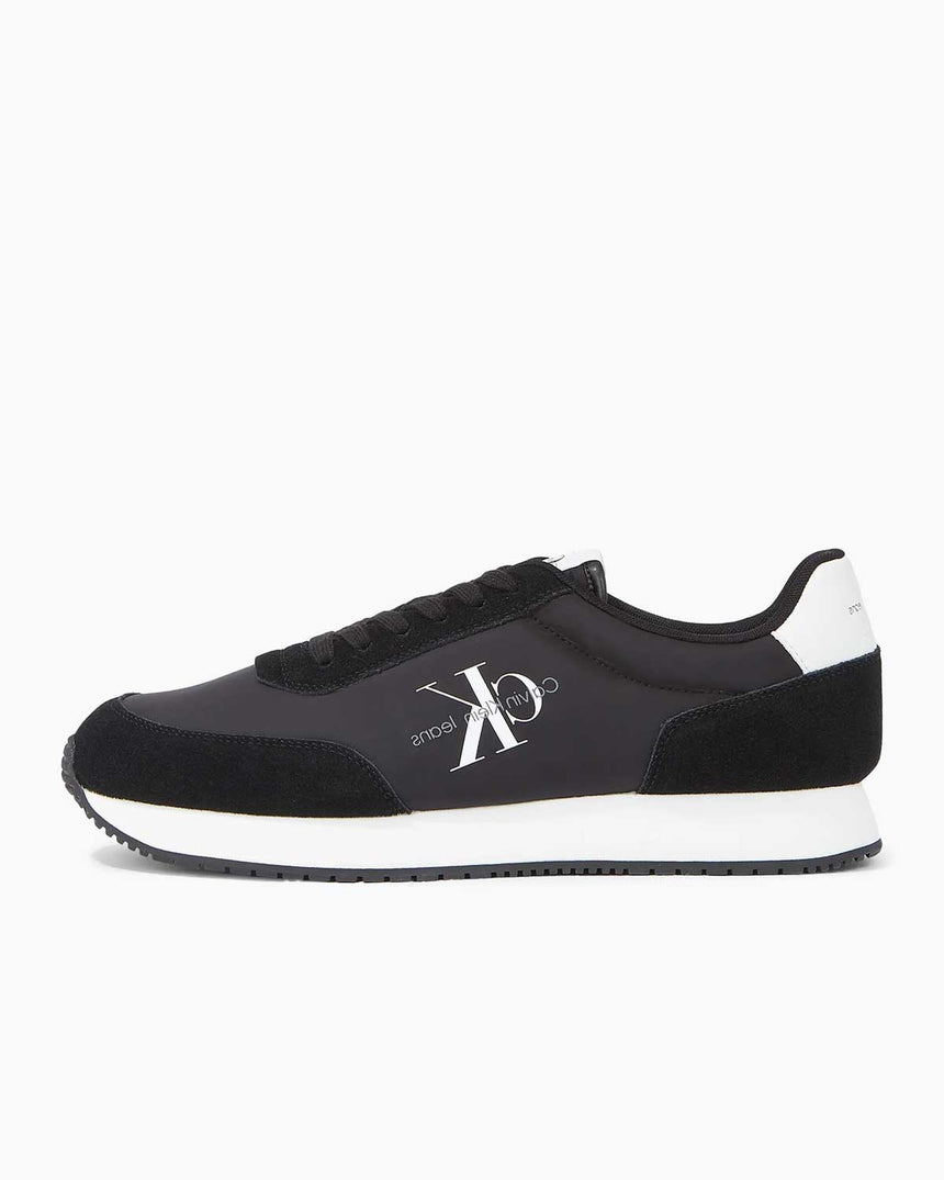 Calvin Klein Retro Runner Low Top Sneakers Black/Bright White
