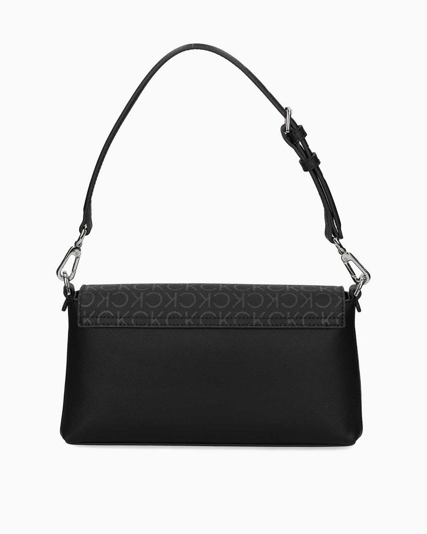 Calvin Klein Must Monogram Baskılı Omuz Çantası Black Monogram Pu