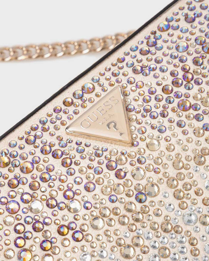 Guess Lua Taşlı Mini Çapraz Askılı Çanta Gold