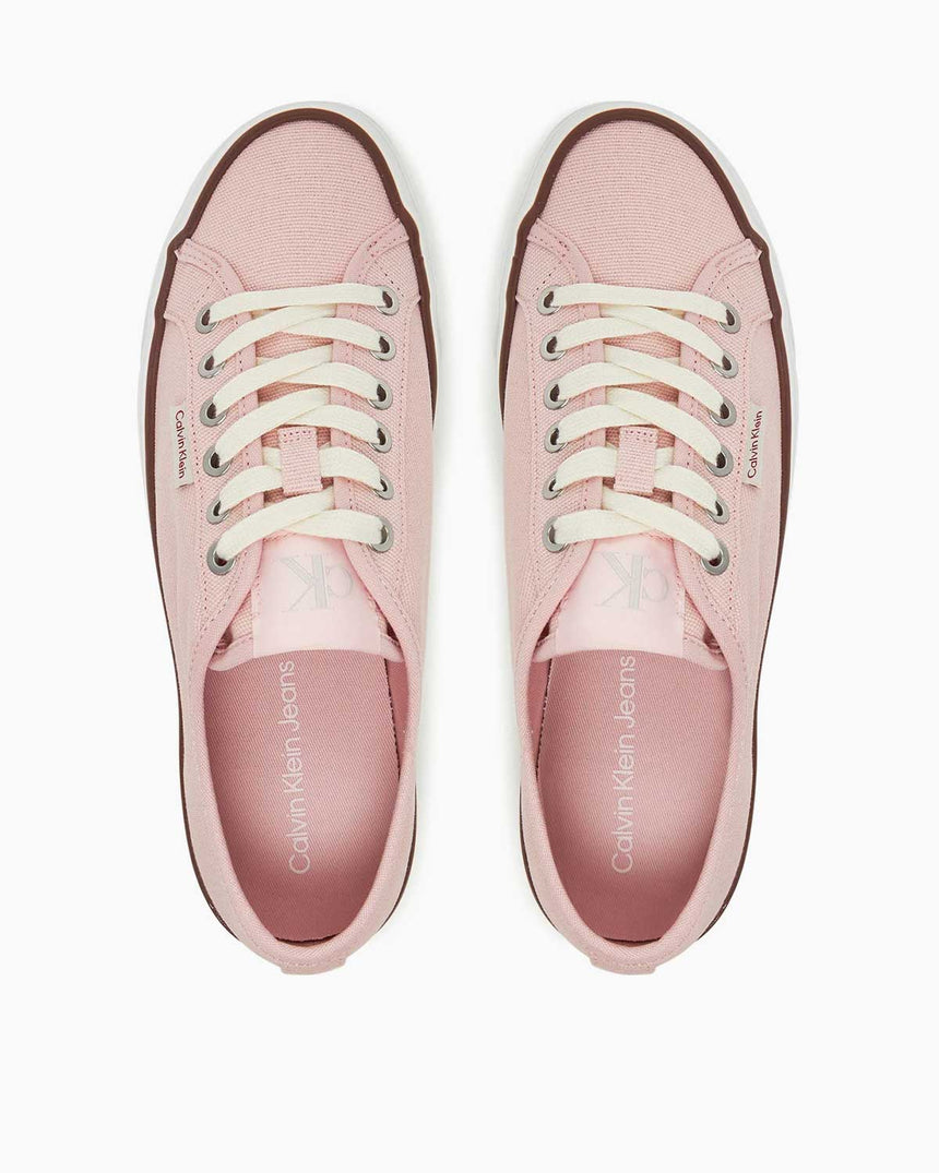 Calvin Klein Graz Flatform Logo Etiketli Kadın Pamuk Sneaker Sweet Pink/Cappuccino