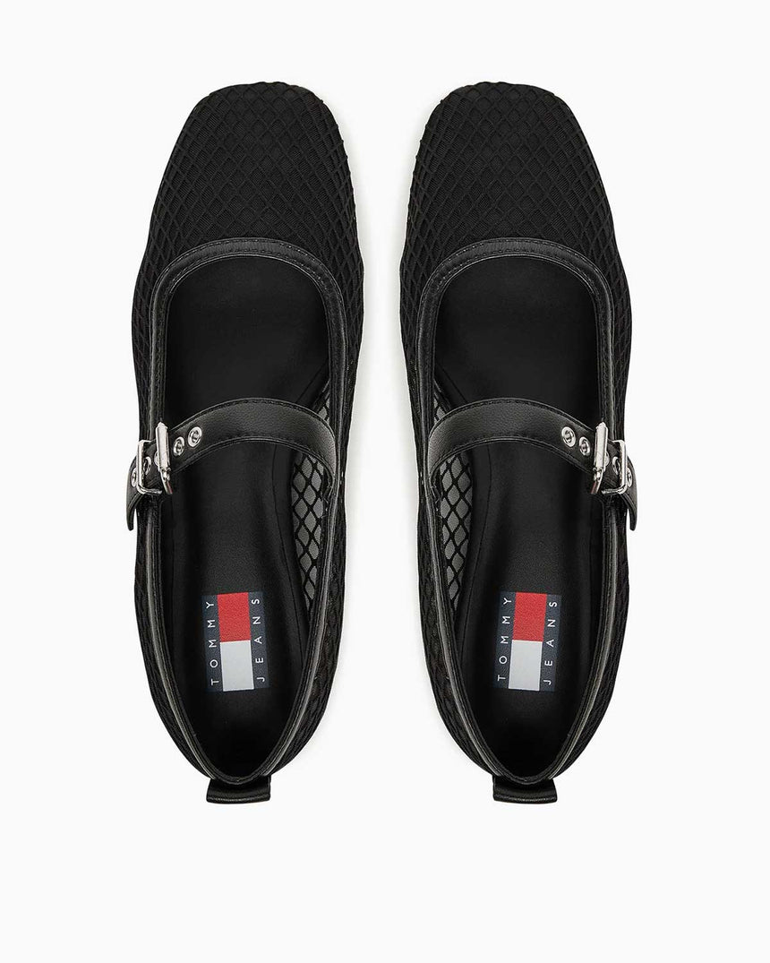 Tommy Hilfiger Baisley Örgü Tasarımlı MaryJane Kadın Balerin Ayakkabı Black