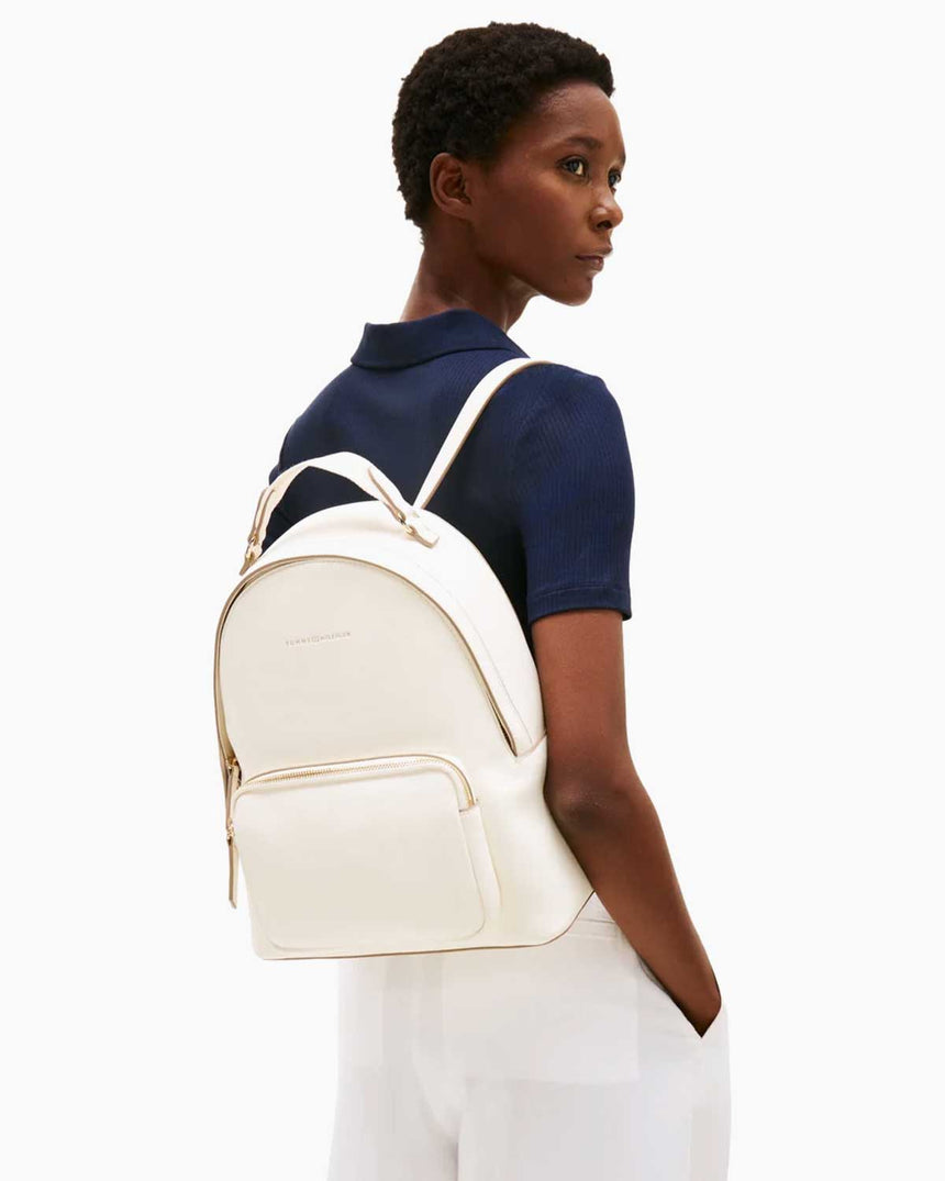 Tommy Hilfiger Logo Bantlı Kadın Sırt Çantası Ivory Petal