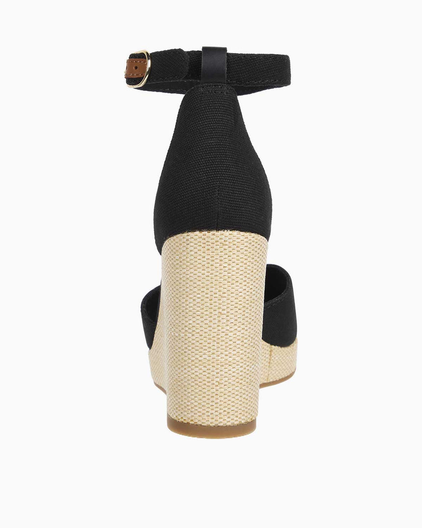 Tommy Hilfiger Flag High Wedge Espadrilles Topuklu Sandalet Black