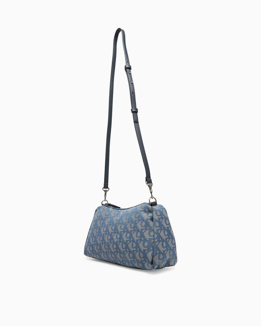 Calvin Klein Monogram Desenli Drop SM Kadın Çapraz Askılı Çanta BLUE INDIGO / ATMOSPHERE AOP