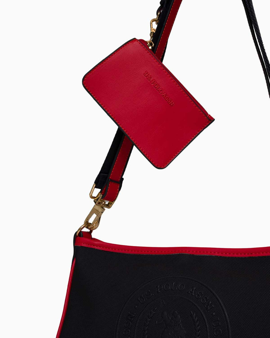 Us Polo Assn Mini Cüzdan Detaylı Omuz Çantası Lacivert - Kırmızı
