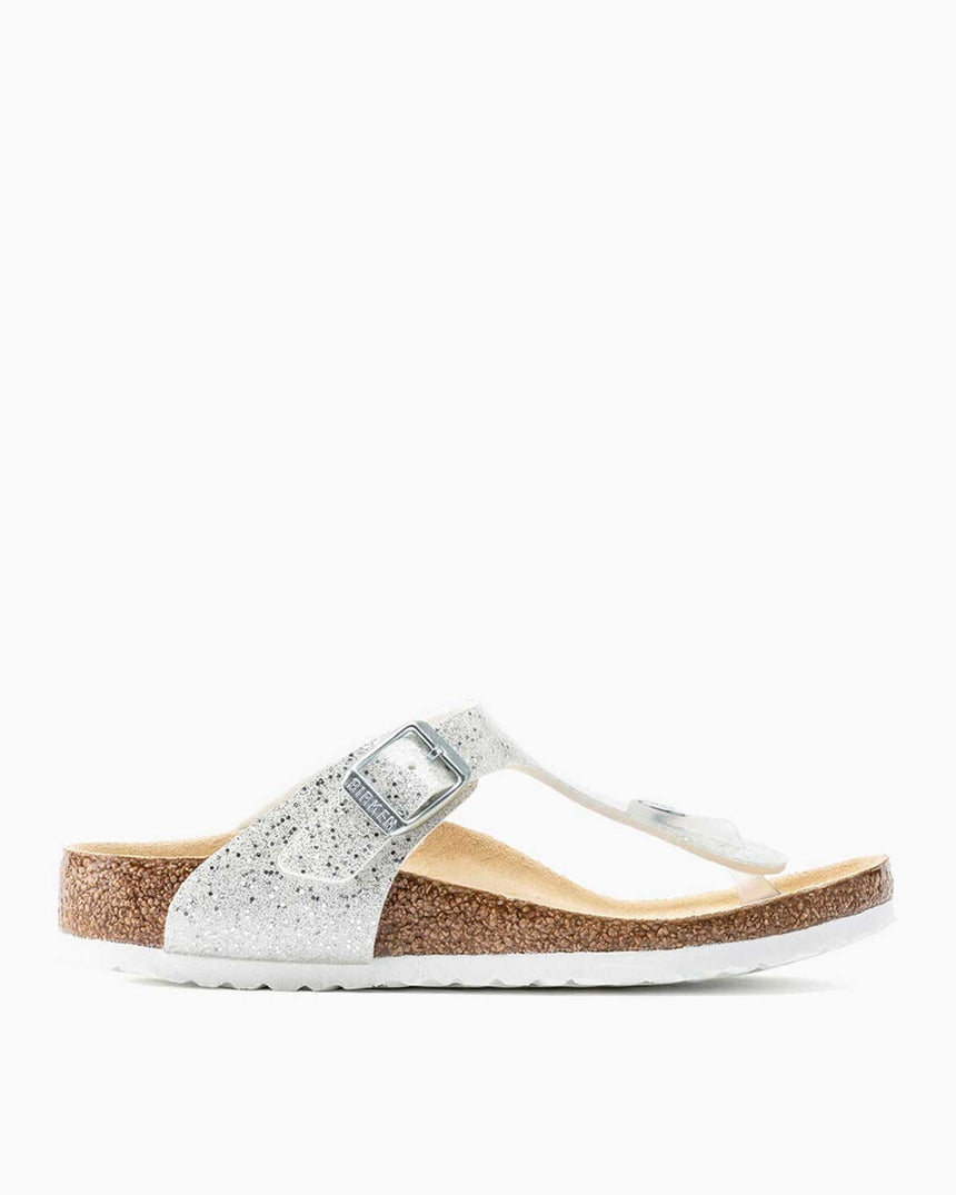 Birkenstock Gizeh Kids BF Parmak Arası Kız Çocuk Terlik Simli Beyaz