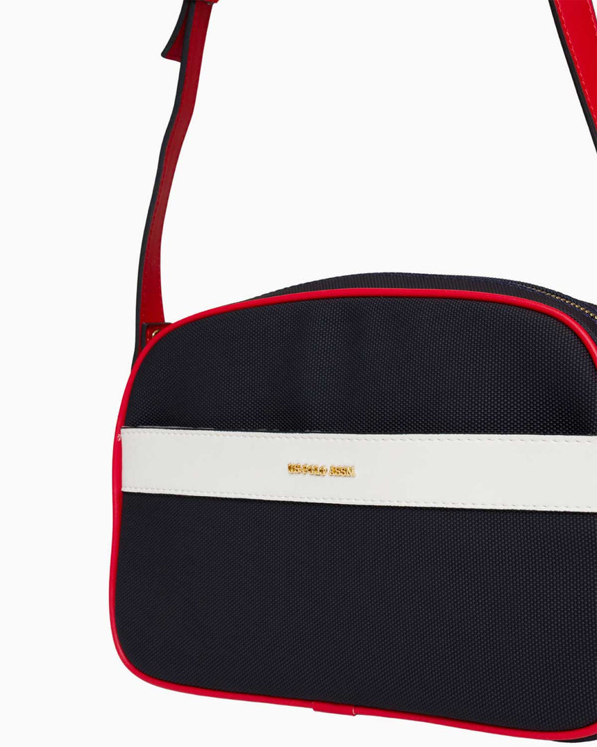 Us Polo Assn Logolu Çapraz Askılı Çanta Lacivert - Kırmızı - Beyaz