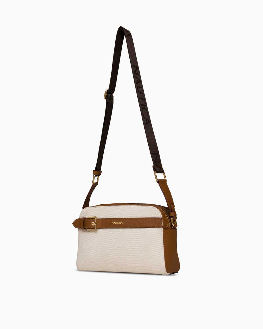 Nautica Logolu Omuz Çantası Bej - Taba