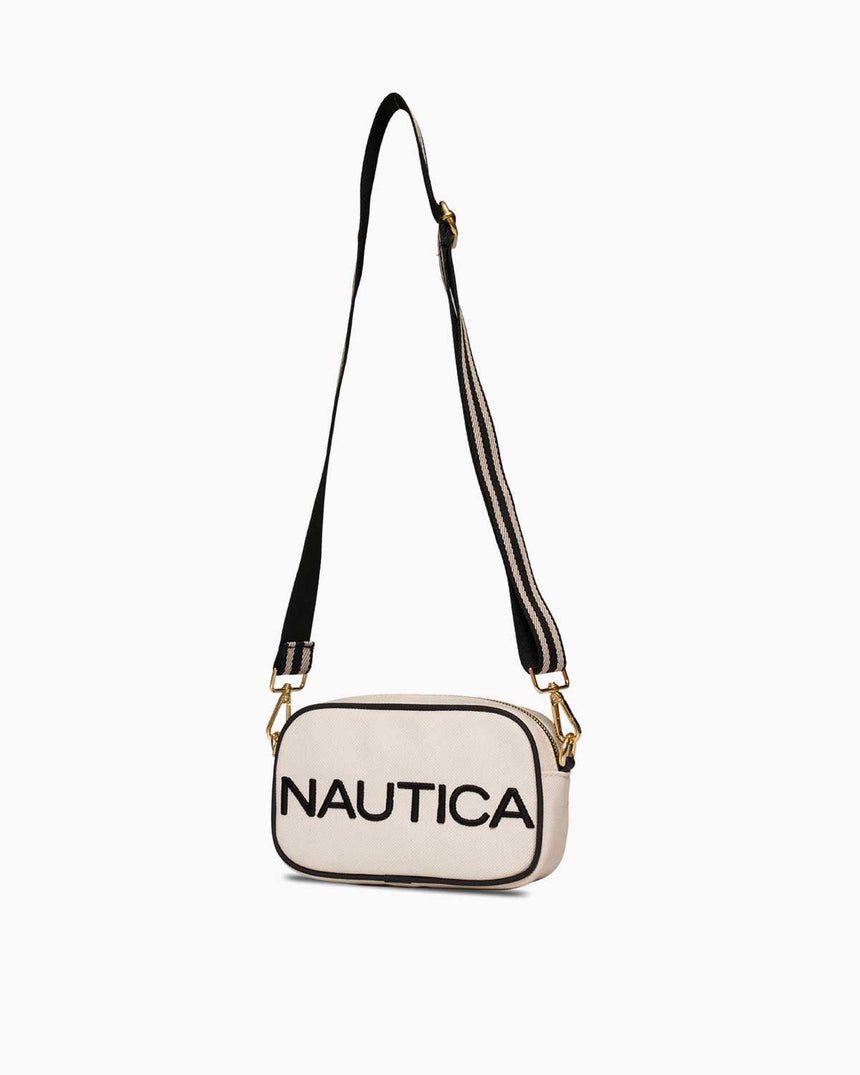 Nautica Logolu Omuz Çantası Bej - Siyah