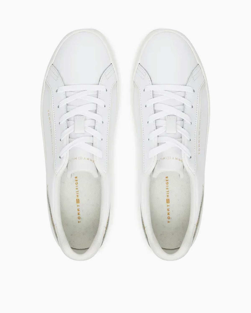 Tommy Hilfiger Kelsey Güçlendirilmiş Deri Kadın Sneaker White/Gold