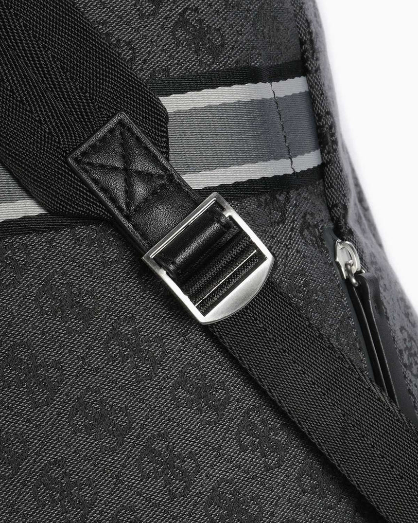 Guess Milano Compact Monogram Logolu Sırt Çantası Coal Black