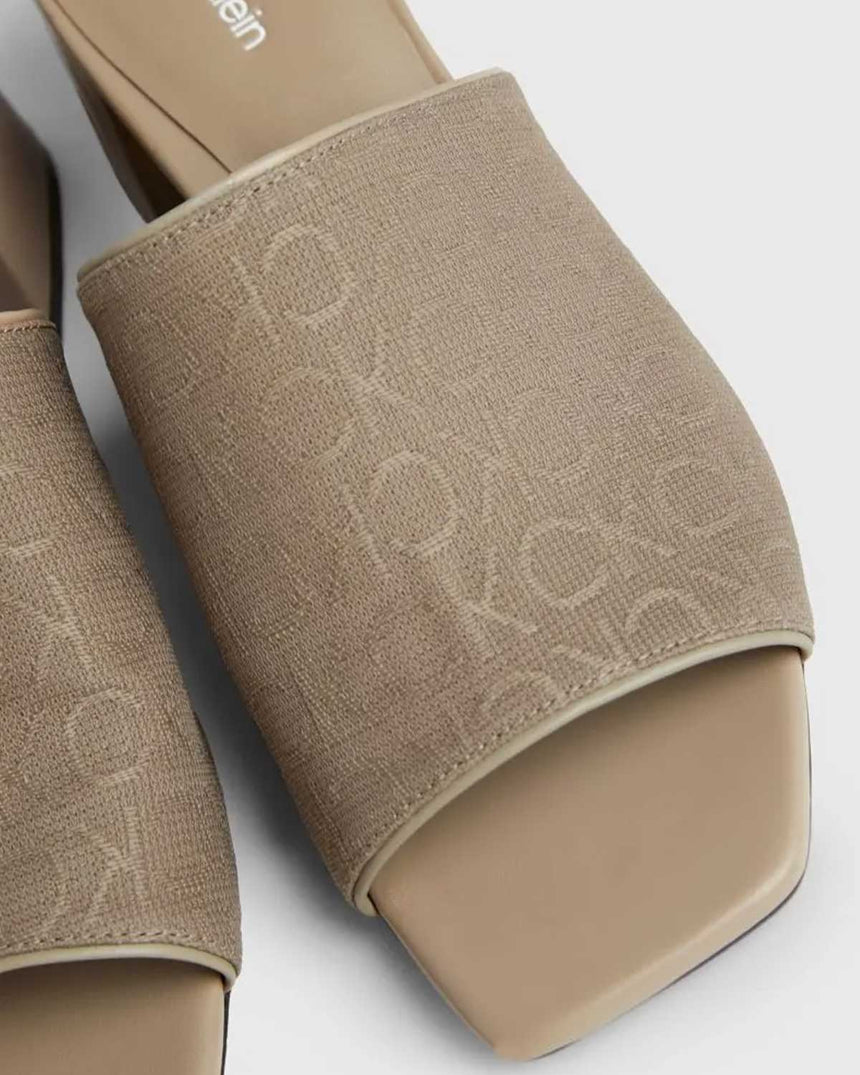 Calvin Klein Heel Mule 45mm Mono Jacq Kadın Sandalet Dusky Taupe