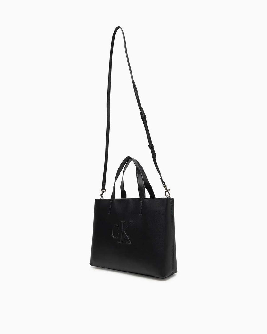 Calvin Klein Kabartmalı Mini Tote Kadın El Çantası Na Black