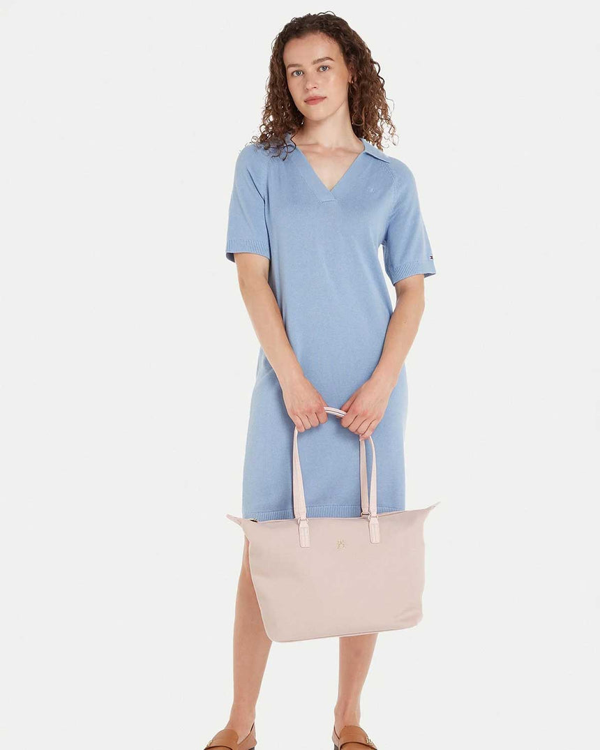 Tommy Hilfiger Poppy Canvas Tote Omuz Çantası Pink