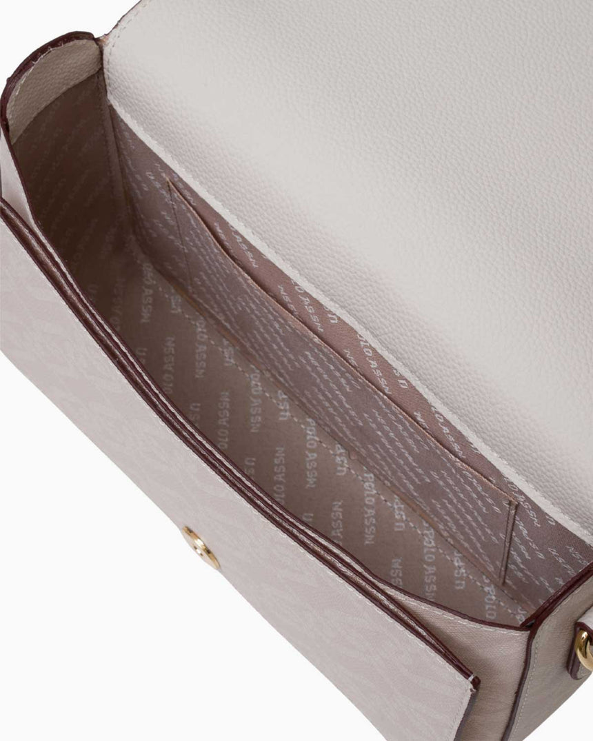 Us Polo Assn Çıkarılabilir Zincir Detaylı Omuz Çantası Ekru