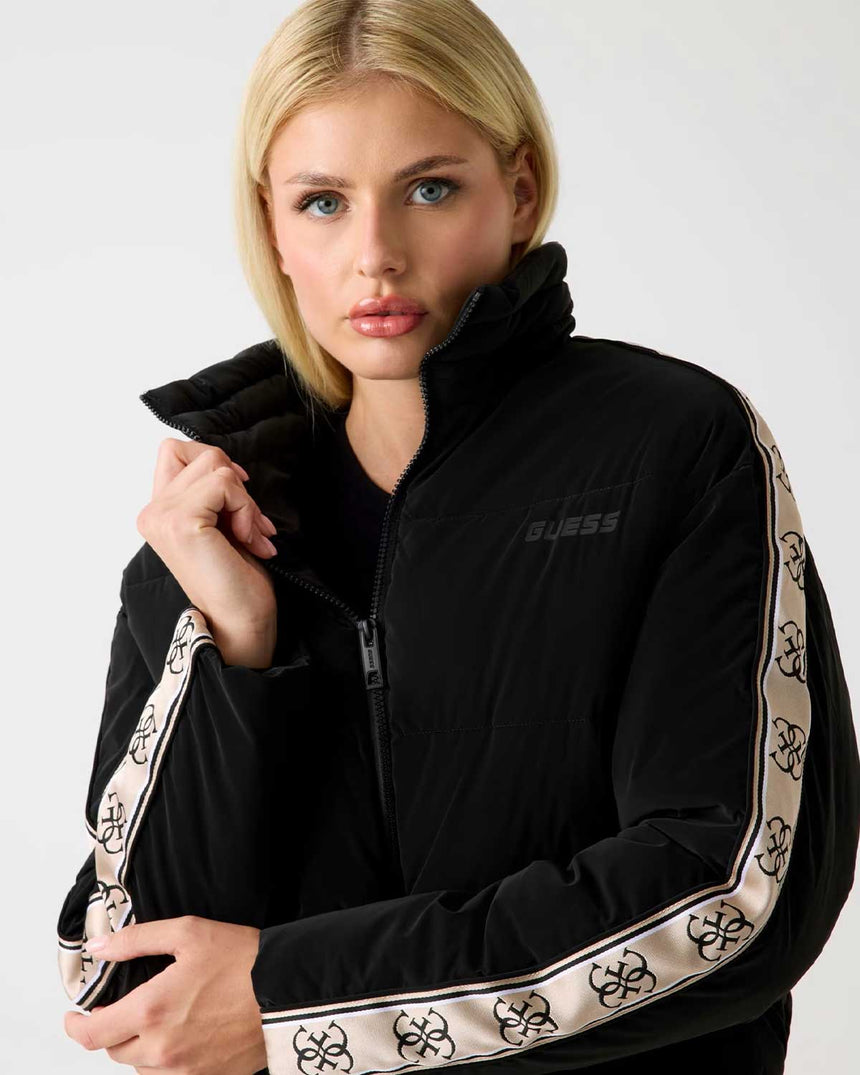 Guess New Jean Puffer Jack Kadın Aktif Mont Jet Black A996