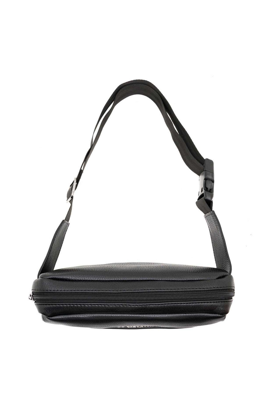 U.s Polo Assn Metal Logo Baskılı Erkek Bel Çantası Siyah