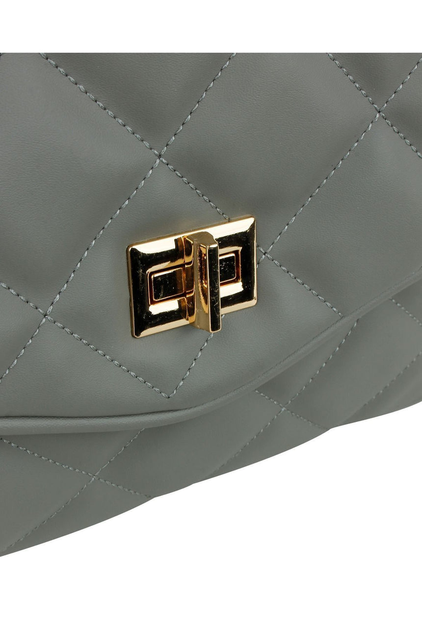 Axpe Gold Zincir Detaylı Kadın Omuz Çantası Gri