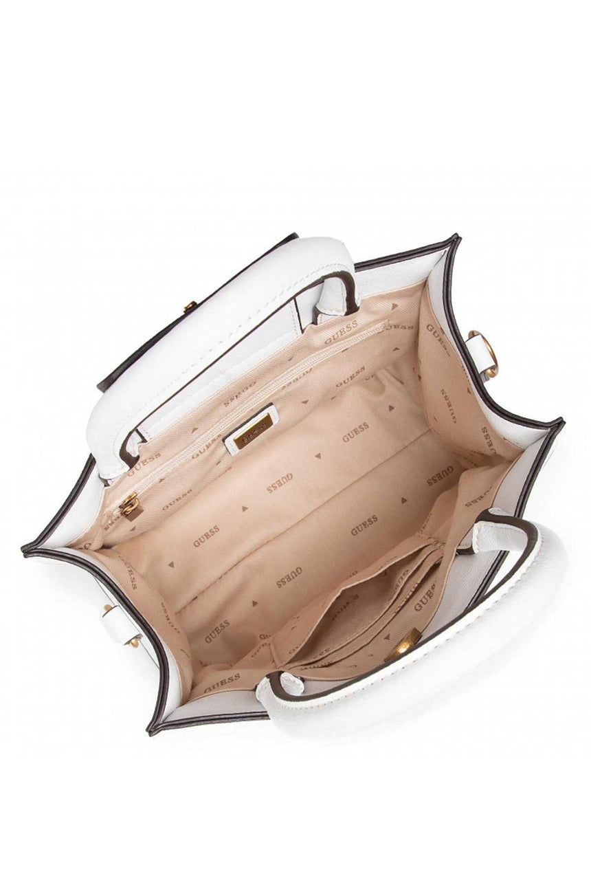 Guess Salford Tote Kadın El Çantası Natural / White