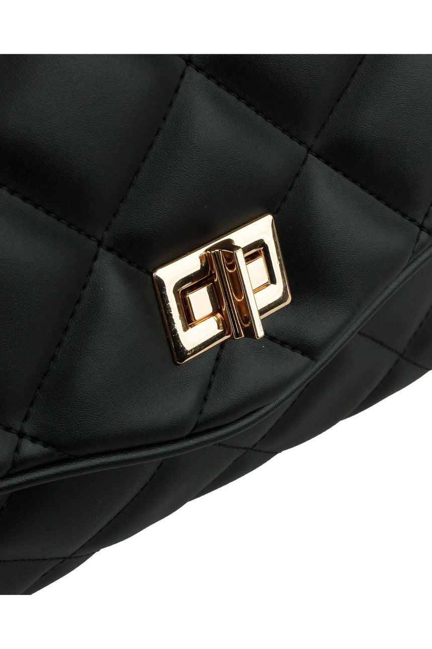 Axpe Gold Zincir Detaylı Kadın Omuz Çantası Siyah