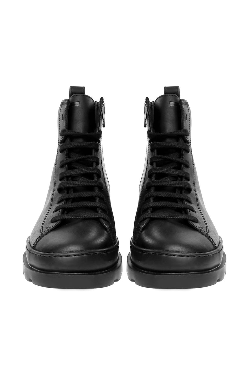 Camper Hakiki Deri Brutus Fermuarlı Kadın Bot Siyah