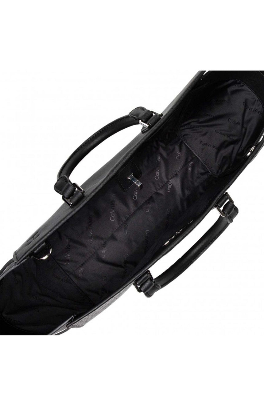 Calvin Klein Re-Lock Drawstring Tote Bag Perf Kadın Omuz Çantası CK Black