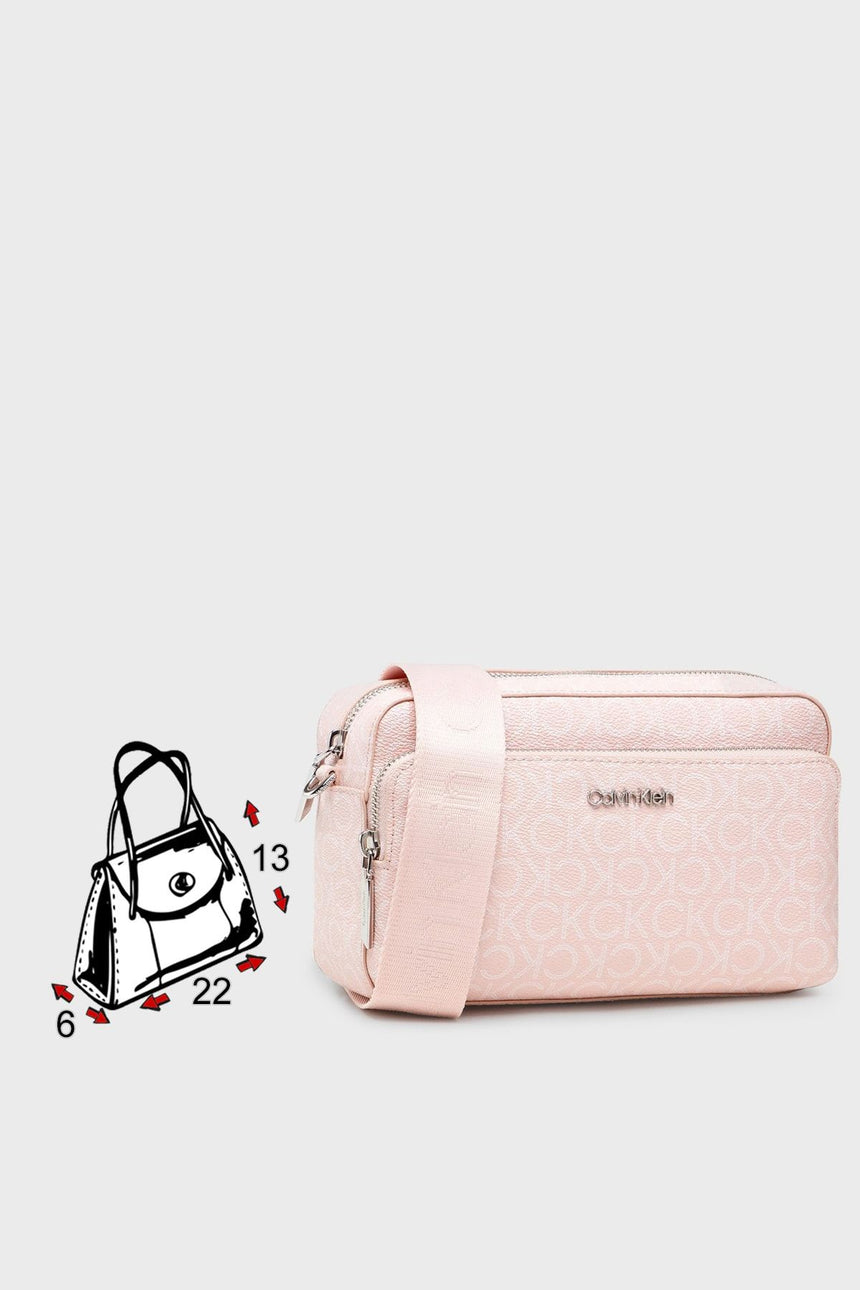 Calvin Klein Ck Must Camera Bag W/Pkt Lg Mono Kadın Çapraz Çanta Spring Rose Mono