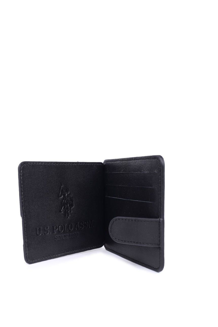 U.s Polo Assn Metal Logo Baskılı Erkek Kartlık Siyah