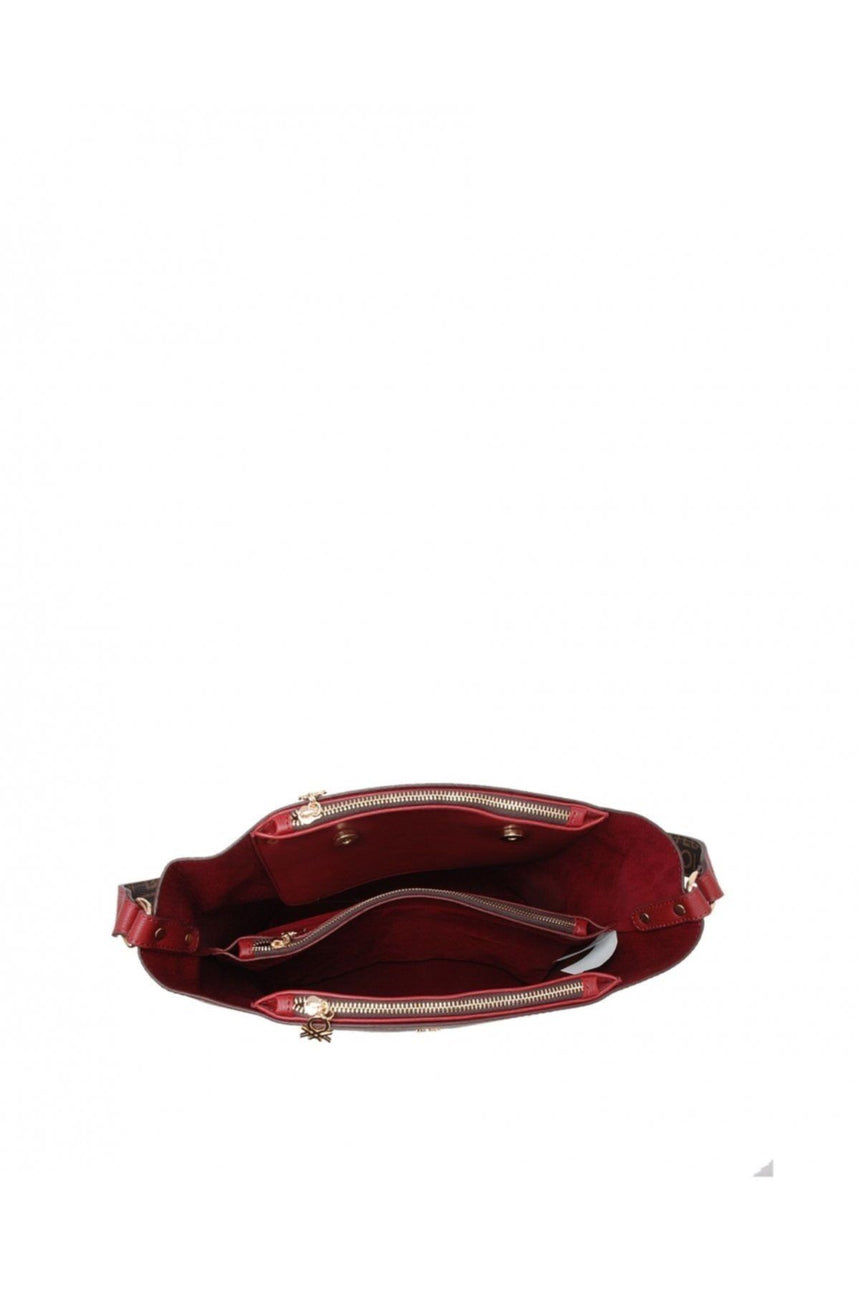 Benetton Mono Yüzey Kadın Kol Çantası Kahve - Bordo