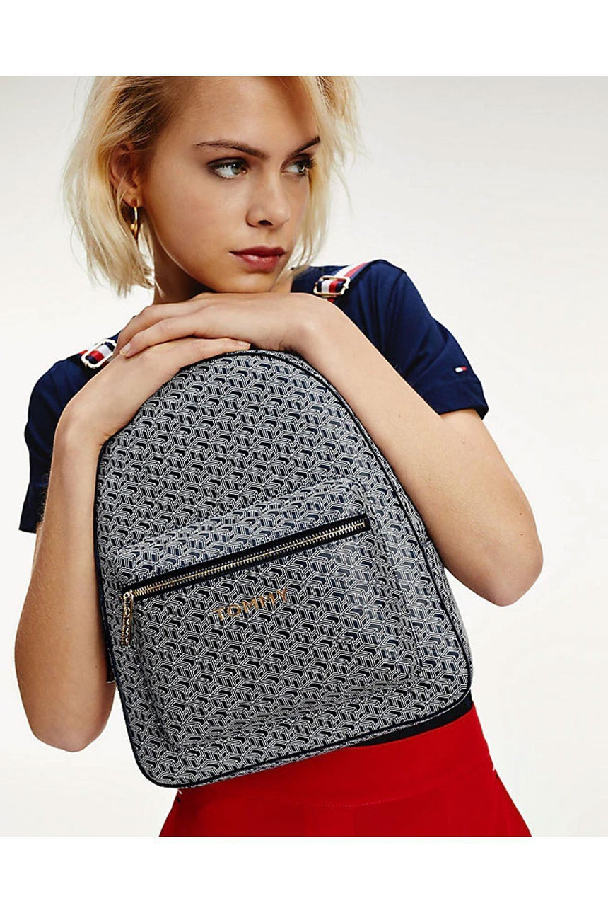 Tommy Hilfiger Iconic Tommy Backpack Monogram Kadın Sırt Çantası Blue Ink