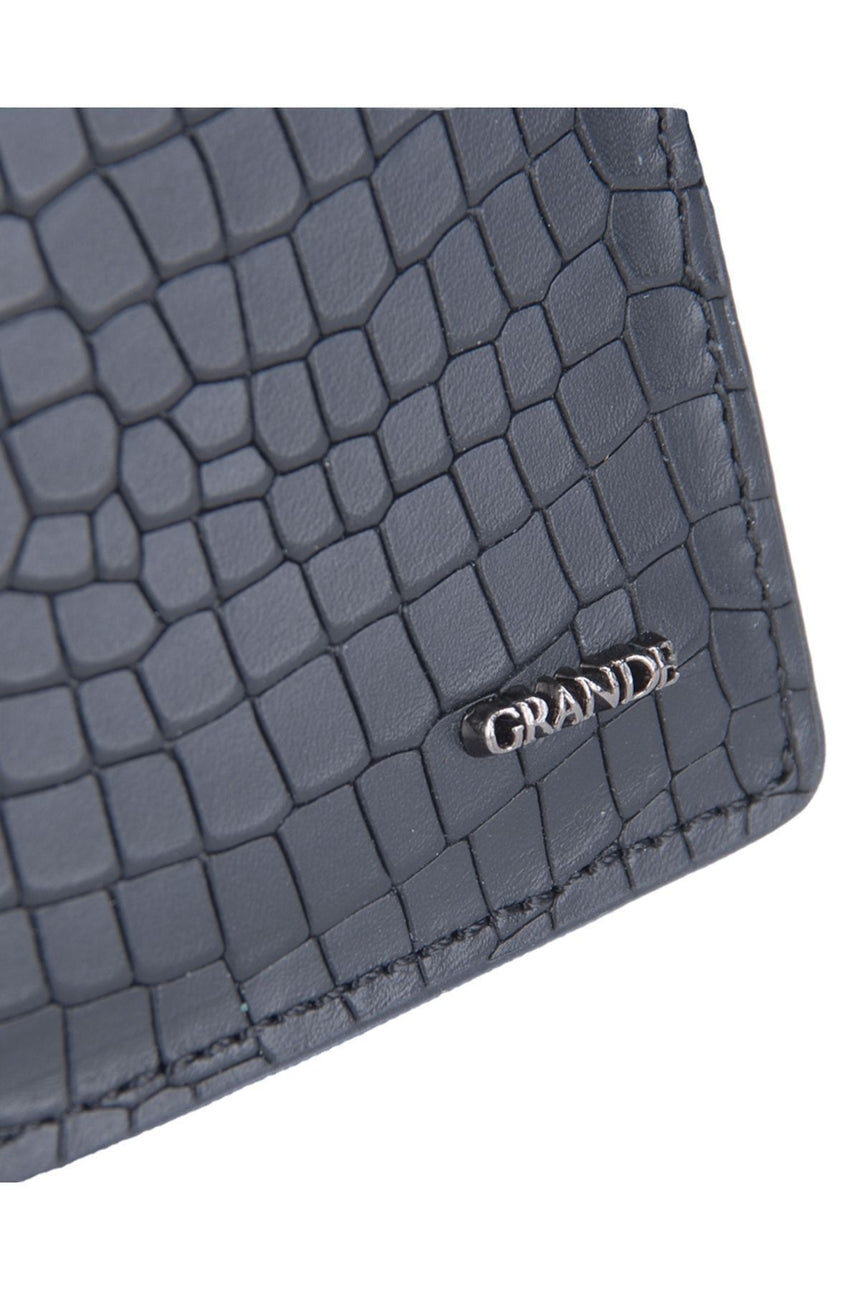Grande 3 Blok Kroko Erkek El Portföyü Siyah
