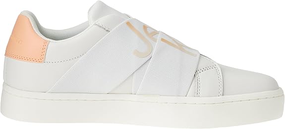 Calvin Klein Classic Cupsole Logo Baskılı Snekaers Bright White/Apricot Ice