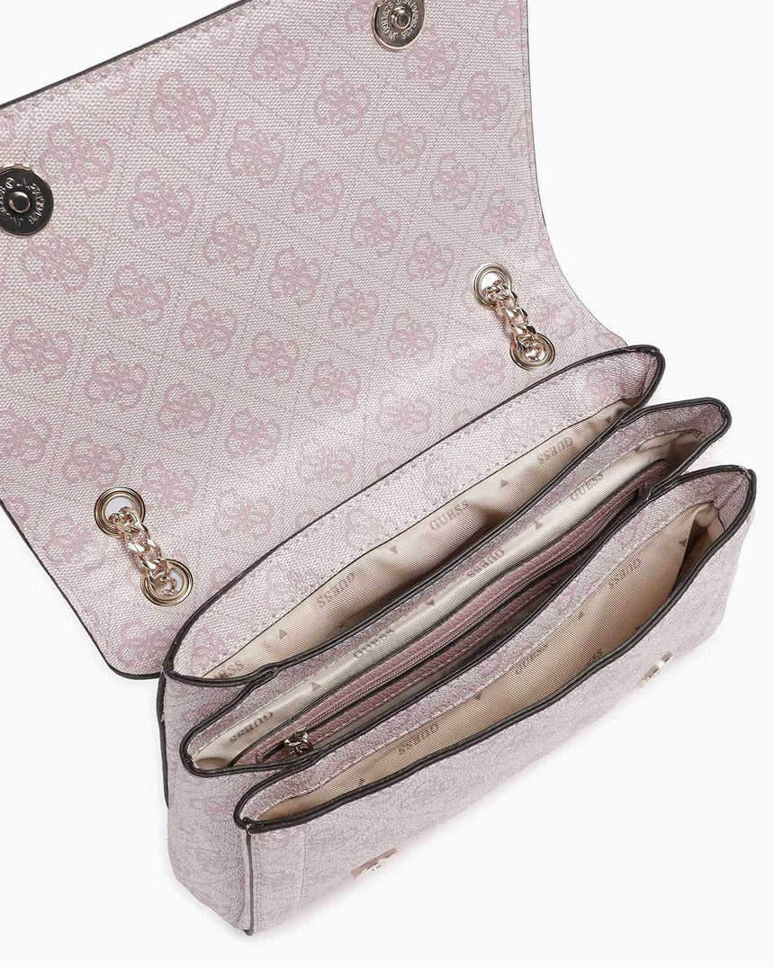 Guess Noelle Convertible Satchel Çapraz Askılı Çanta Orchid Logo