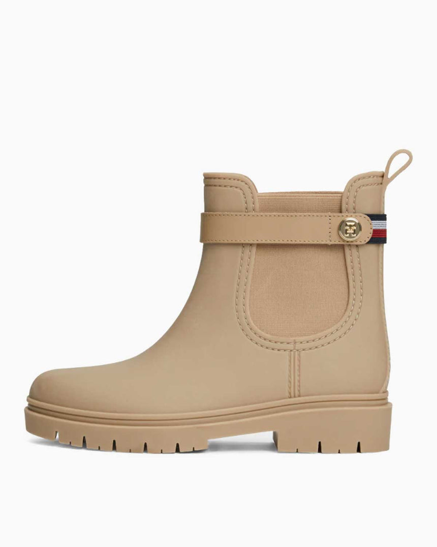 Tommy Hilfiger Stud Rubberised Nautical Rainboot Beige