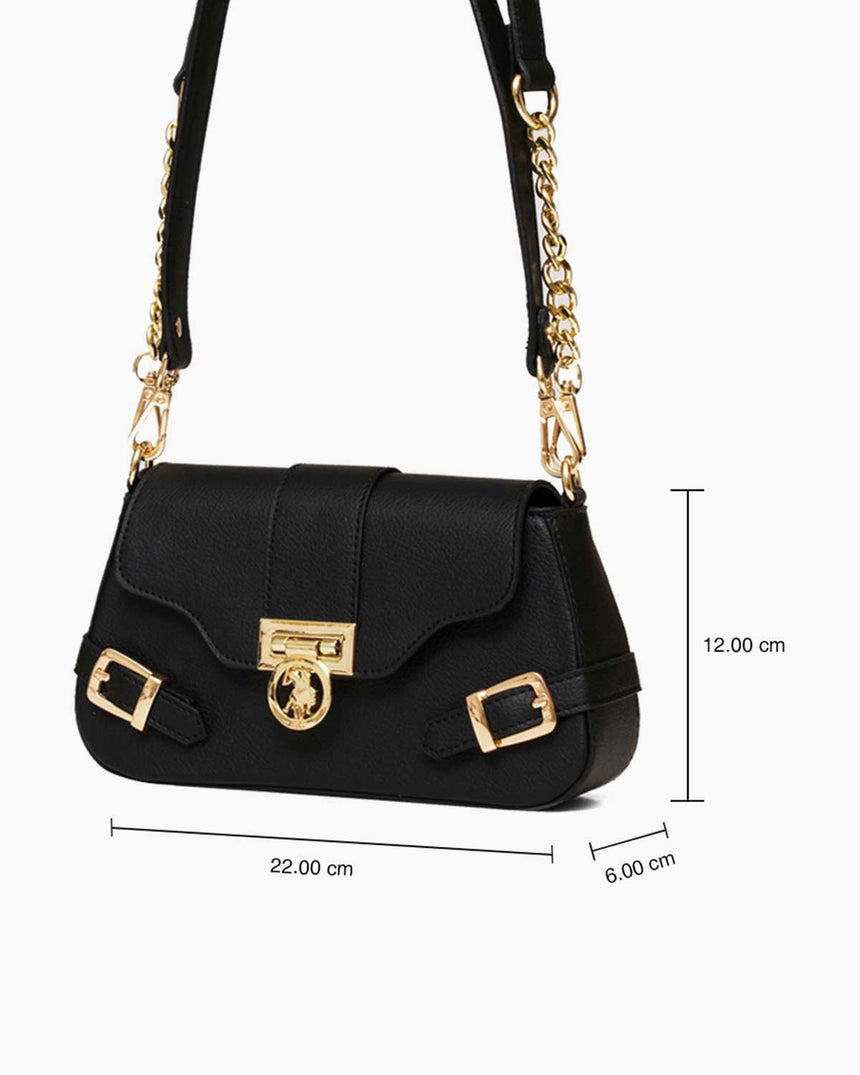 Us Polo Assn Logo Detaylı Çapraz Askılı Çanta Siyah