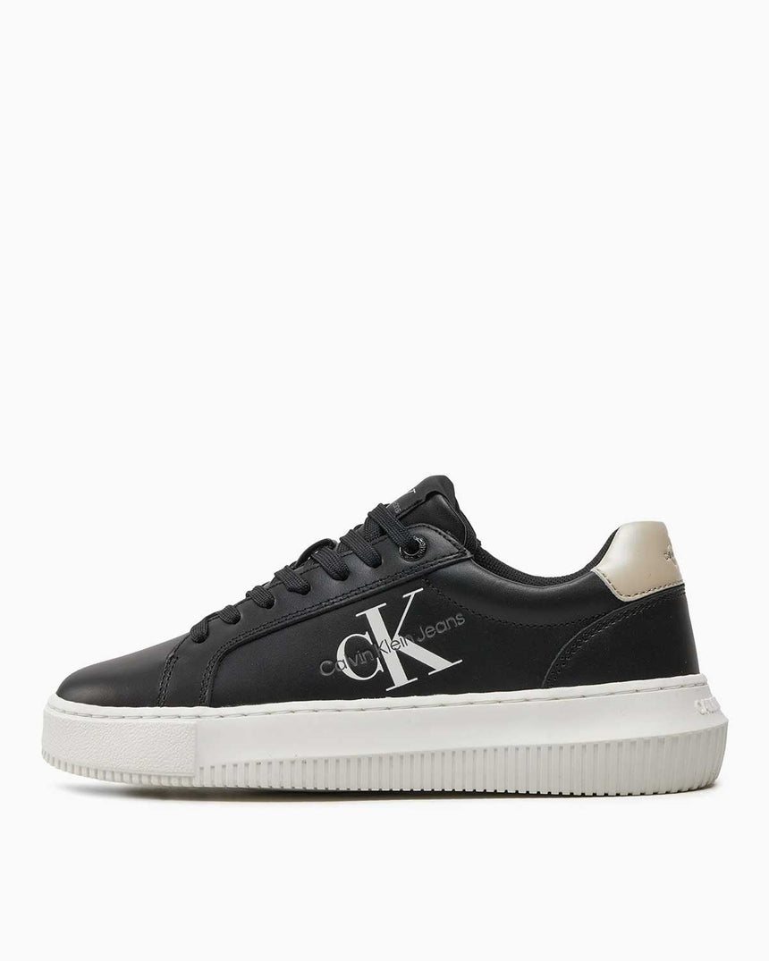 Calvin Klein Chunky Cupsole Laceup Lth Ml Mtl Kadın Sneaker Black/Eggshell