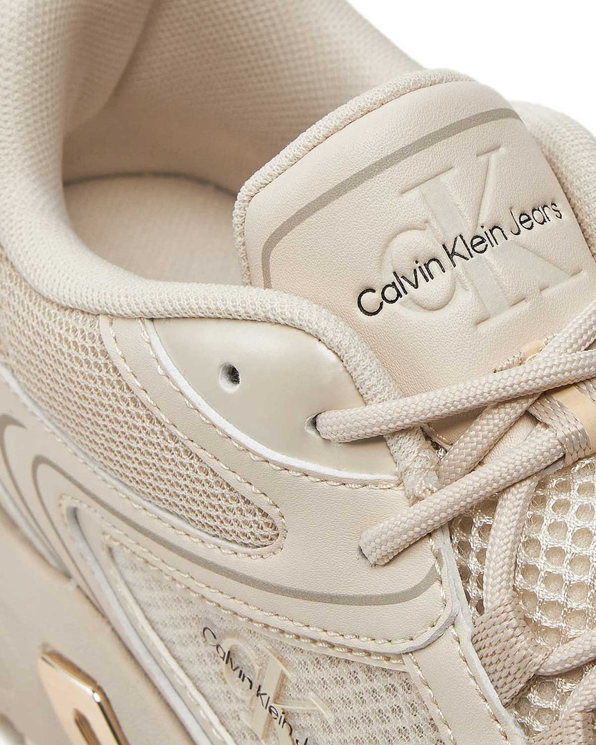 Calvin Klein Retro Tennis Lace Up Sneakers Eggshell