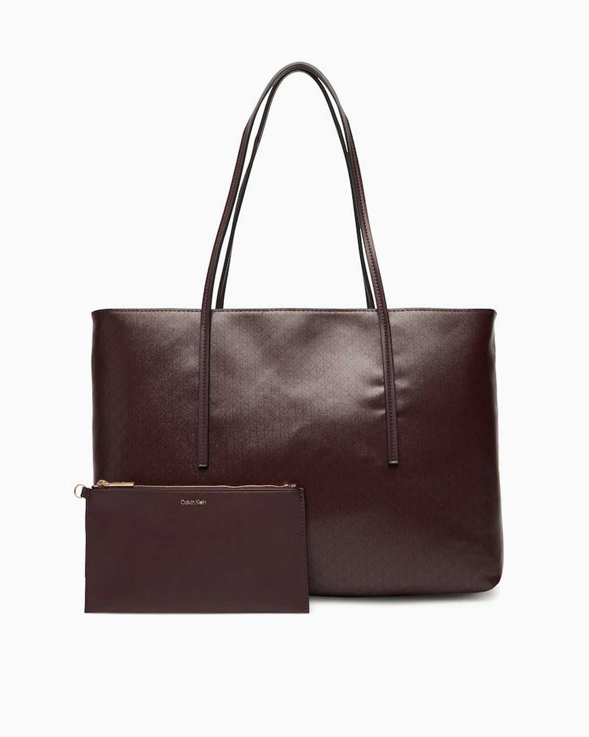 Calvin Klein Logo Desenli Torbalı Kadın El Çantası Fudge Aop