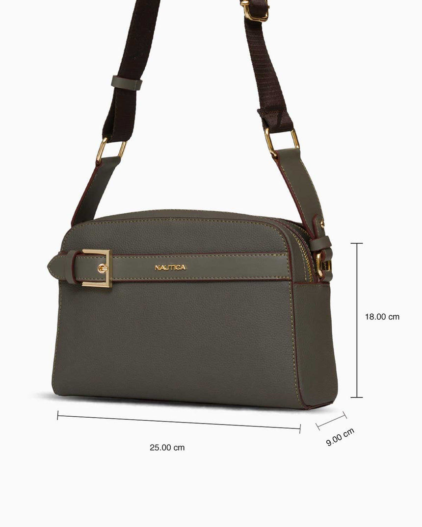 Nautica Ladies Logolu Omuz Çantası Açık Haki