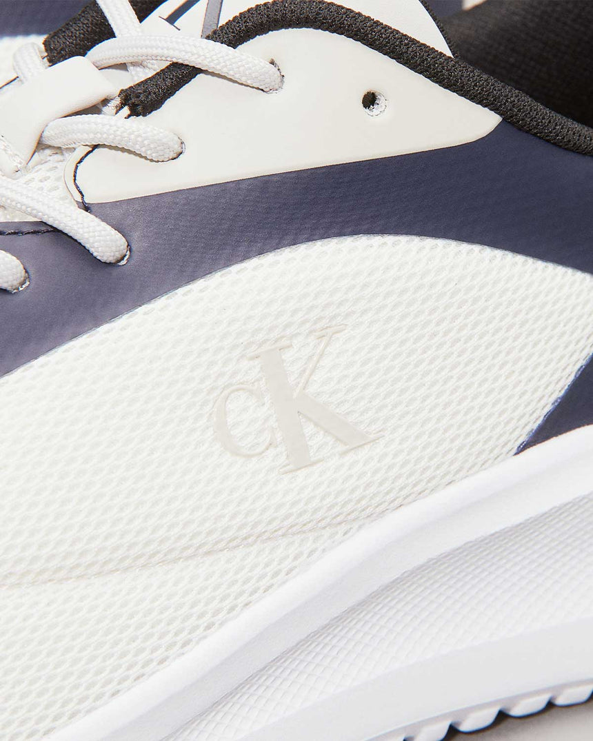 Calvin Klein Eva Runner Low Sneaker Bright White/Calvin Navy/Silver