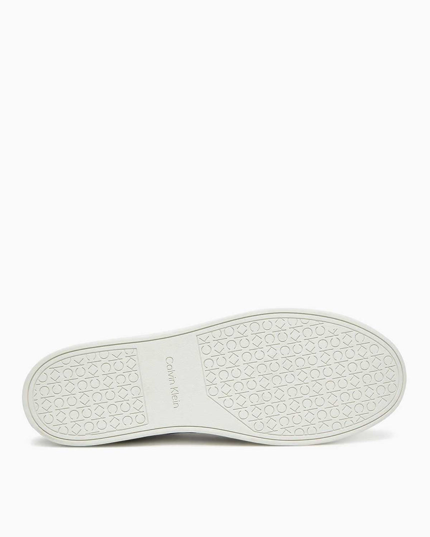 Calvin Klein Düz Taban Monogram Logo Baskılı Erkek Sneaker Ck Black/Bright White Allover