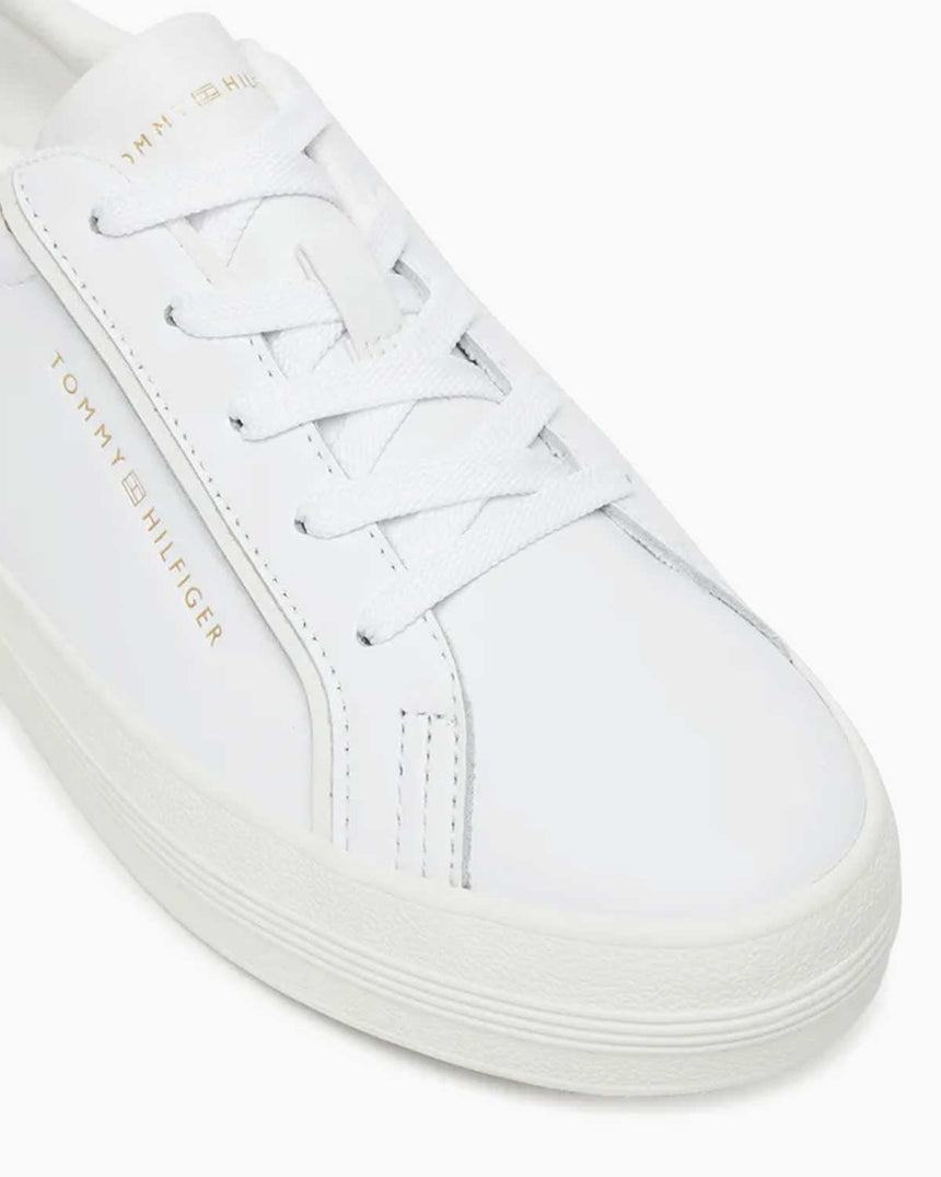 Tommy Hilfiger Kelsey Güçlendirilmiş Deri Kadın Sneaker White/Gold