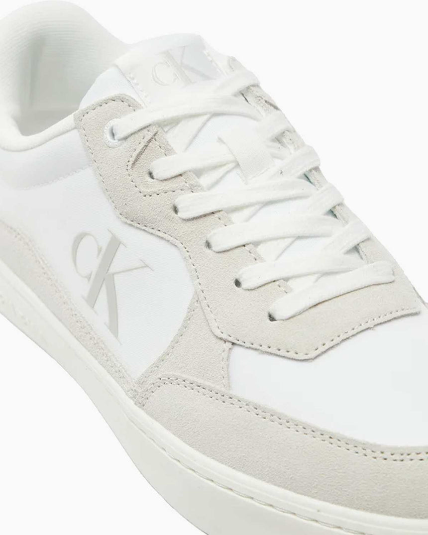 Calvin Klein Jeans Classic Cupsole Iconic Nylon Sneakers Bright White/Green Palm