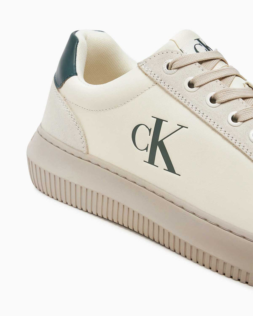 Calvin Klein Jeans Chunky Cupsole Authentic Sneaker Creamy White/Eggshell/Green