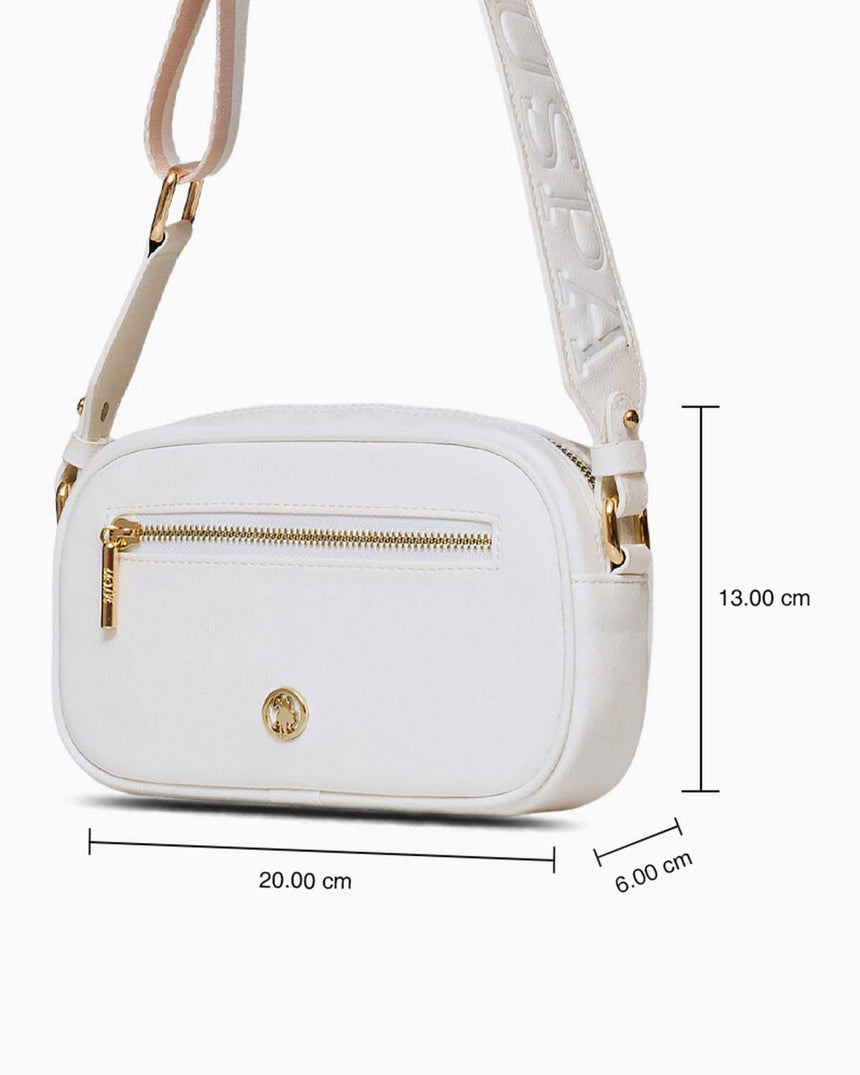 Us Polo Assn Logo Detaylı Çapraz Askılı Çanta Beyaz