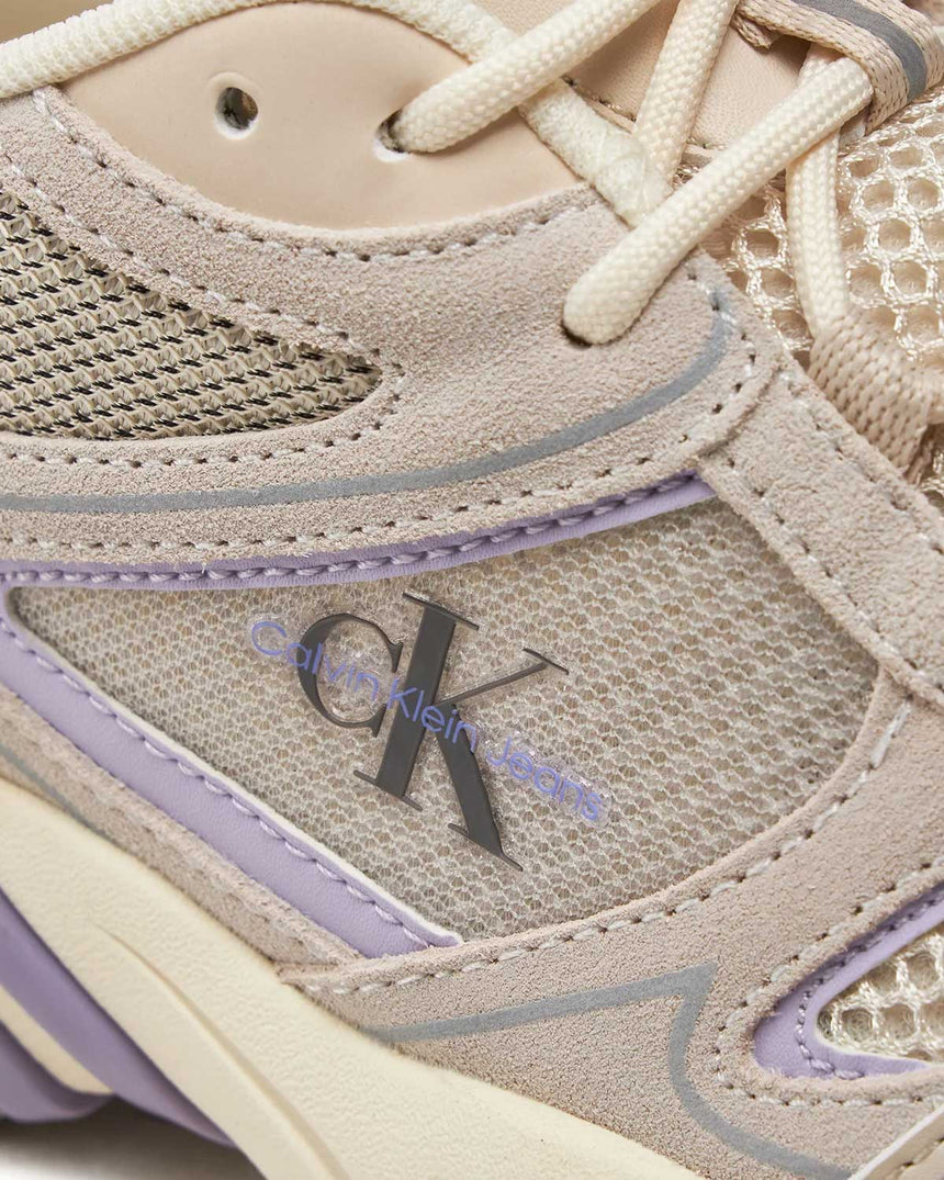 Calvin Klein Retro Tennis Runner Sneakers Eggshell/Pastel Lilac/Aster Purple