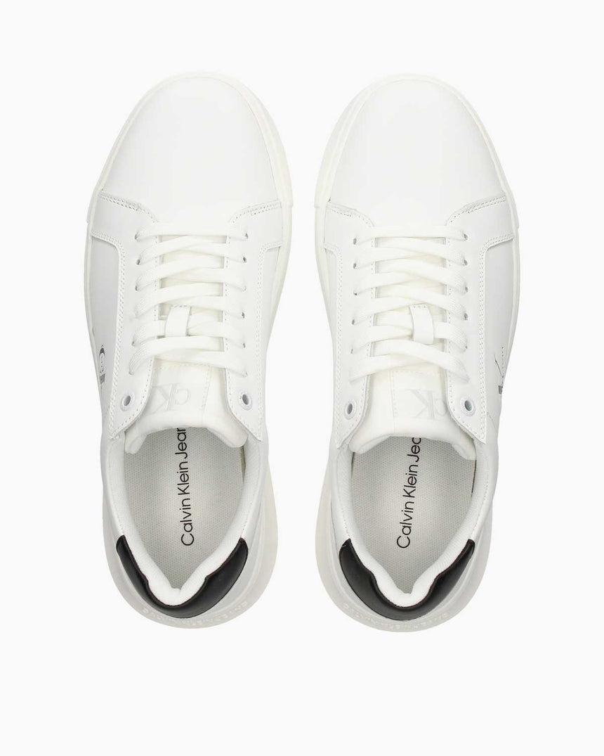 Calvin Klein Malmo Kısa Kalın Taban Mono Logo Erkek Sneaker Bright White/Black