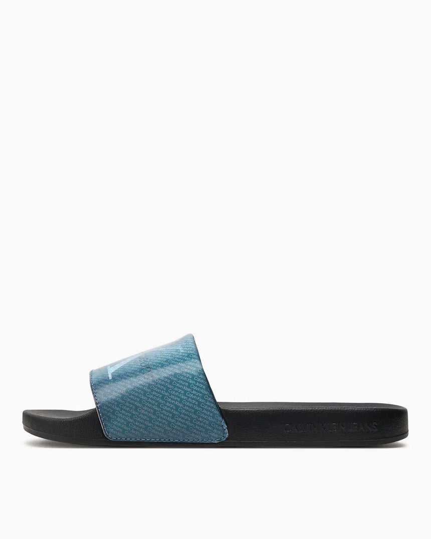 Calvin Klein Slide Lenticular Erkek Terlik Black/Dusk Blue/Peacoat